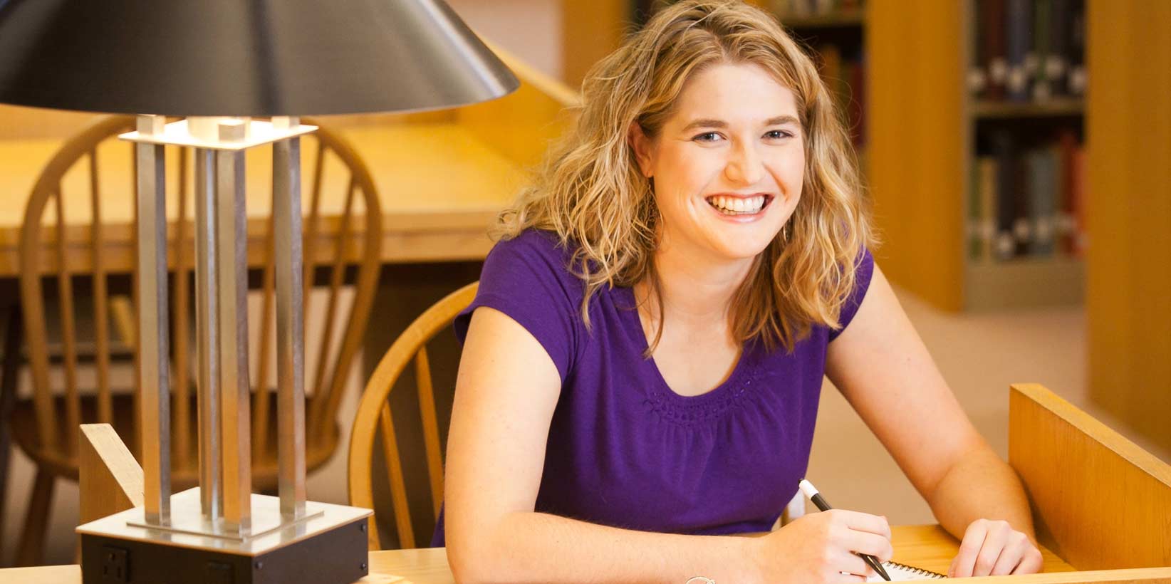 Girl in a library