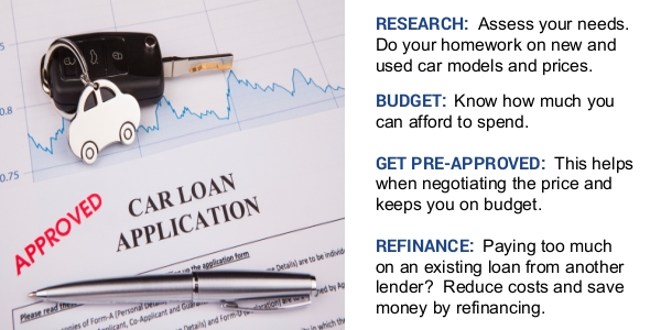 Research: assess your needs. Do your homework on models and prices. Budget: know how much to spend. Get preapproved: This helps when negotiating the price. Refinance: Reduce costs and save money by refinancing.