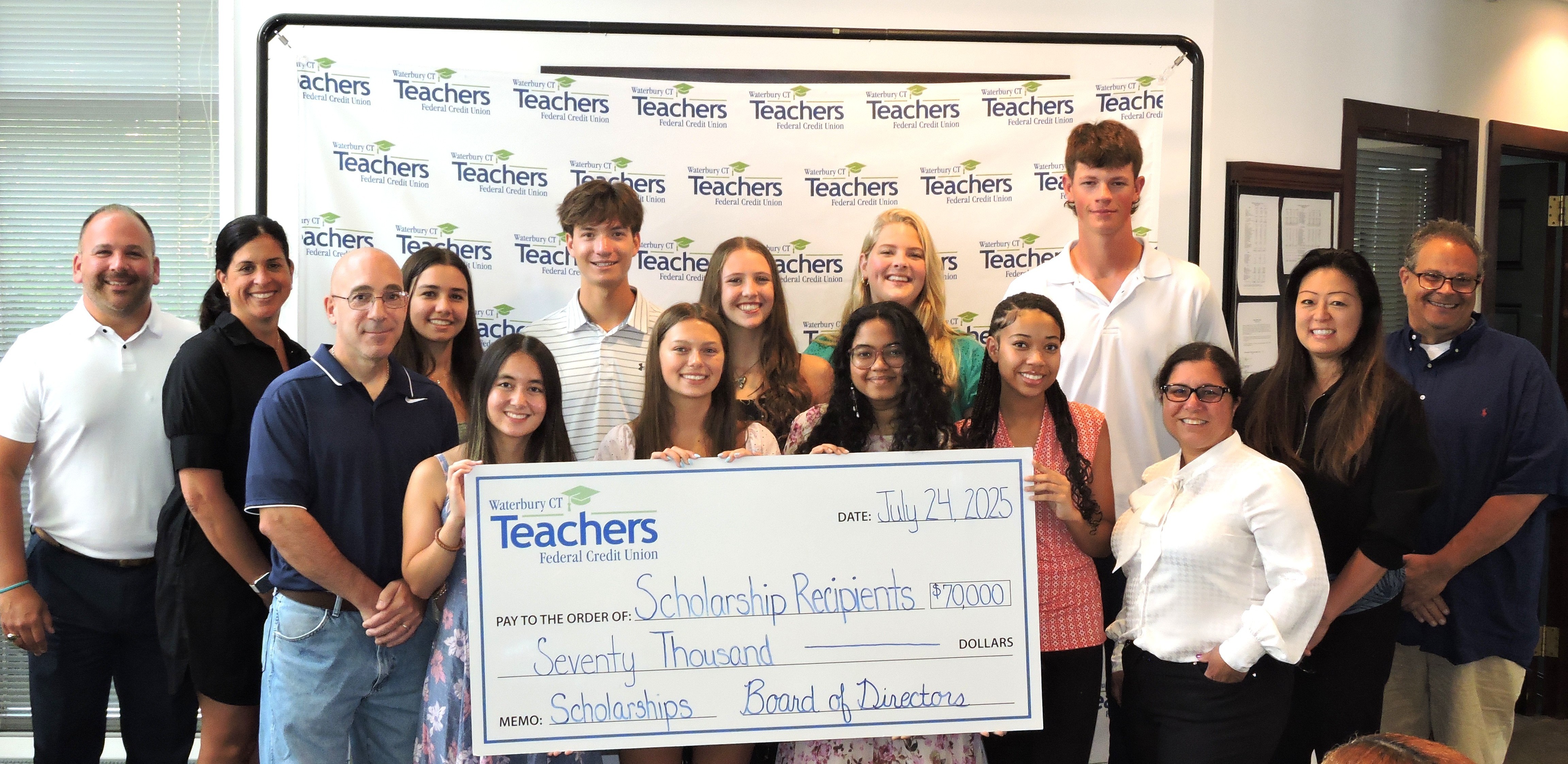 WCTFCU Board Members and 2025 Scholarship Recipients